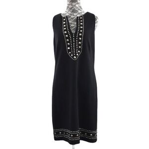 Nicole Miller Studio Black‎ Beaded Sheath Dress